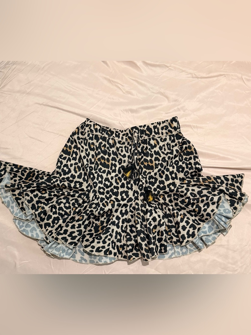 Leopard Print Mini Skirt with Ruffle Hem